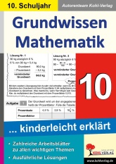 Mathe Kopiervorlagen mit Lösungen - Grundwissen Mathematik 10