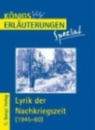 Lyrik der Nachkriegszeit. K&ouml;nigs Erl&auml;uterung Spezial