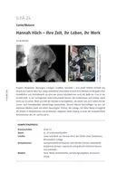 Abitur NRW. Hannah Höch - Ihre Zeit, ihr Leben, ihr Werk (Abitur NRW)