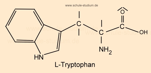 Essentielle Aminosäure - Strukturformel L-Tryptophan Trp