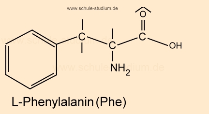 Essentielle Aminosäure - Strukturformel L-Phenylalanin Phe