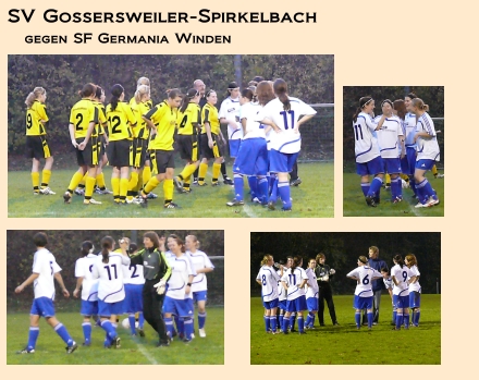 Damen Fußballmannschaft SV Gossersweiler-Spirkelbach gegen SF Germania Winden