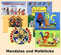 Malbücher, Malblöcke, Mandalas für die stille Beschäftigung  in Grundschulen