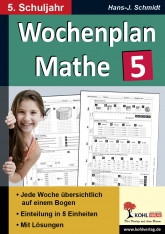 Mathe Kopiervorlagen mit Lösungen - Mathe Wochenplan, 5. Schuljahr