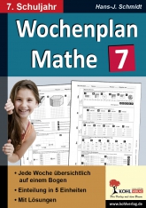 Mathe Kopiervorlagen mit Lösungen - Mathe Wochenplan, 7. Schuljahr