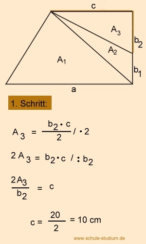 Mathematik 8. Klasse - Seite a eines Trapezes berechnen