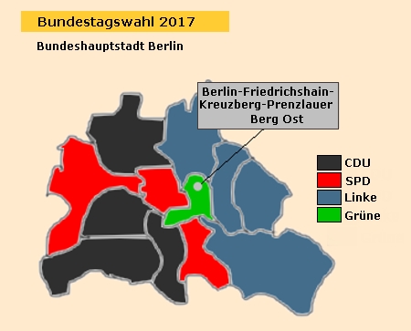 Bundestagswahl 2017. Wahlbezirke Berlin