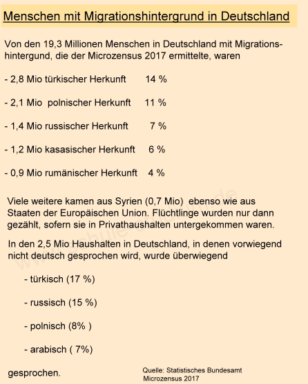 Menschen mit Migrationshintergrund in Deutschland 2017