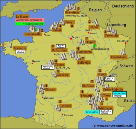 Frankreich- Atomkraftwerke und Zwischenlager