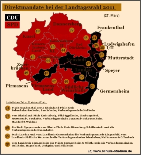Landtagswahl in Rheinland-Pfalz. Direktmandate 2011