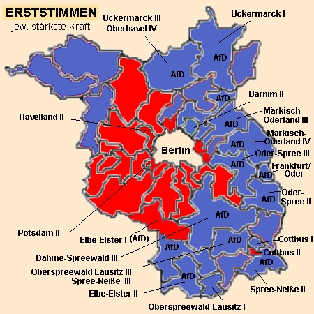 Landtagswahl in Brandenburg September 2024. Ergebnisse