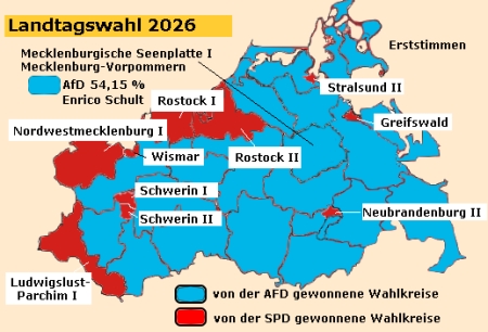 Landtagswahl 2026 Mecklenburg-Vorpommern. Sitzverteilung Landtagswahl in Mecklenburg-Vorpommern 2026